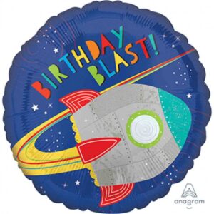 Balloon Foil 45cm Blast Off Birthday EA