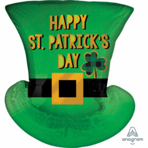 Balloon Foil Supershape Happy St Pat’s Hat 60cm Ea LIMITED STOCK
