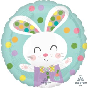 Balloon Foil 45cm Easter Spotted Bunny Ea LIMITED STOCK