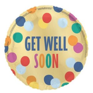 Balloon Foil 45cm Get Well Soon Dots Ea