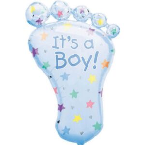 Balloon Foil SuperShape Its a Boy Foot 82cm Ea