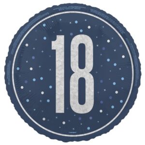 Balloon Foil 45cm Age 18 Prismatic Blue Ea