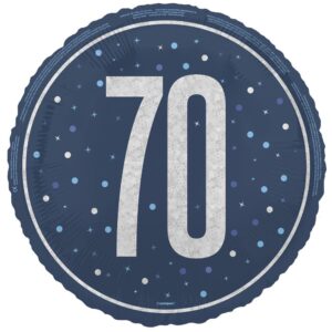 Balloon Foil 45cm Age 70 Prismatic Blue Ea