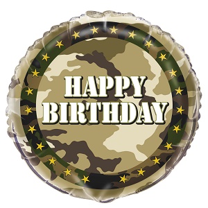 Balloon Foil 45cm Military Camo Ea