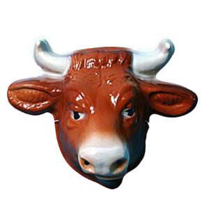 Mask Cow Brown Plastic Ea