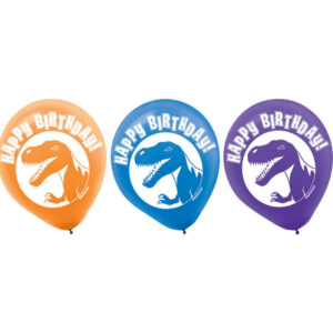Dinosaur Latex Balloons 28cm Pk 6