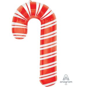 Balloon Foil Supershape Christmas Candy Cane 93cm Ea