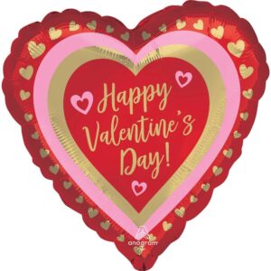 Balloon Foil 45cm Happy Valentine’s Day Hearts Ea