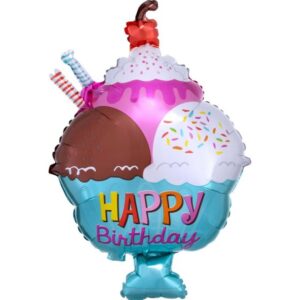 Balloon Foil Junior Shape Ice Cream Sundae 58cm Ea