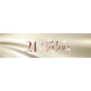 Sash Satin Flashing 21 Today Rose Gold ea