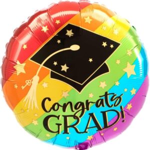 Balloon Foil 45cm Congrats Grad Bold Rainbow Ea LIMITED STOCK