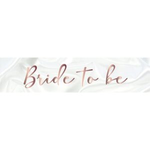 Sash Satin Bride to Be White Ea