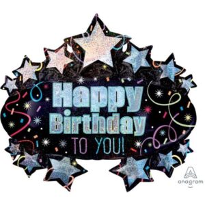 Balloon Foil SuperShape Happy Birthday Marquee 78cm Ea