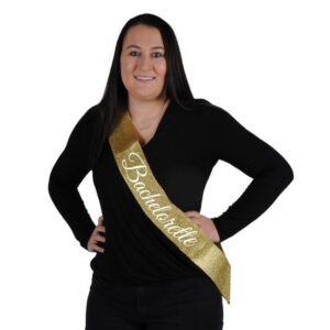 Sash Bachelorette Glittered Gold Ea