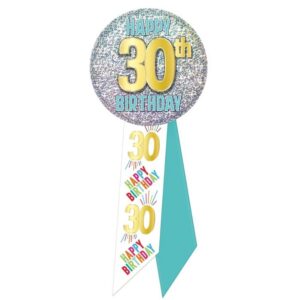 Ribbon 30th Birthday Award 13cm Ea