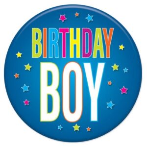Badge Birthday Boy 5cm Ea