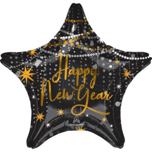 Balloon Foil 45cm Happy New Year Star Ea