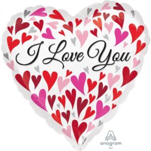 Balloon Foil 45cm Love You Happy Hearts Ea