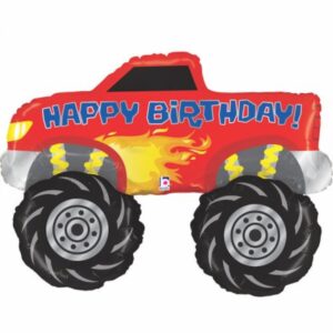 Balloon Foil Supershape Birthday Monster Truck 1m Ea