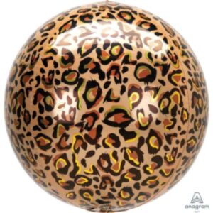 Balloon Foil Orbz Leopard Print 38cm x 40cm Ea