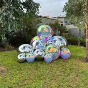 Inflatable Shiny Balls Silver Set of 7 HIRE ea