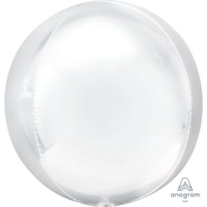 Balloon Foil Orbz White 38cm x 40cm Ea