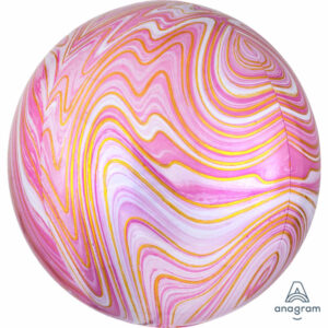 Balloon Foil Orbz Marblez Pink 38cm x 40cm Ea