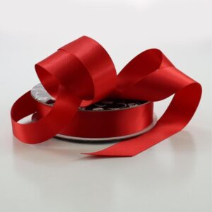 New Ribbon Satin 25mm x 30m Red Ea