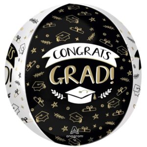 Balloon Foil Orbz Congrats Grad Sketched 38cm x 40cm Ea