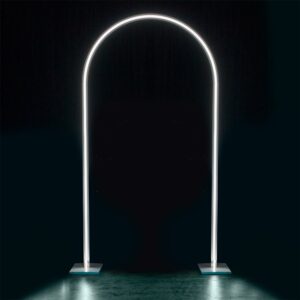 Backdrop Open Arch Metal White with LED 1.4m x 2.6m HIRE