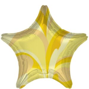 New Balloon Foil 45cm Star Macro Marble Gold Ea