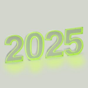 Marquee Neon Set of 4 Numbers 1.2m White Metal HIRE