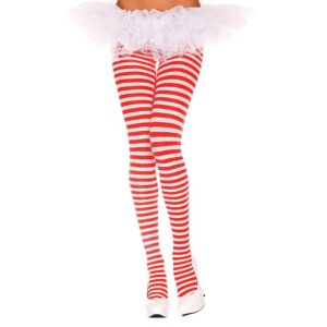 Tights Striped Red and White Ea