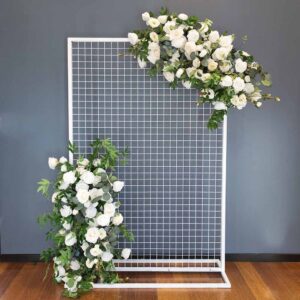 Floral Set of 2 Artificial Foliage with White Flowers 1.3m HIRE